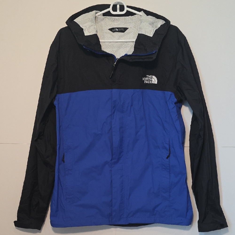 The North Face Black and Blue Hooded Rain Jacket